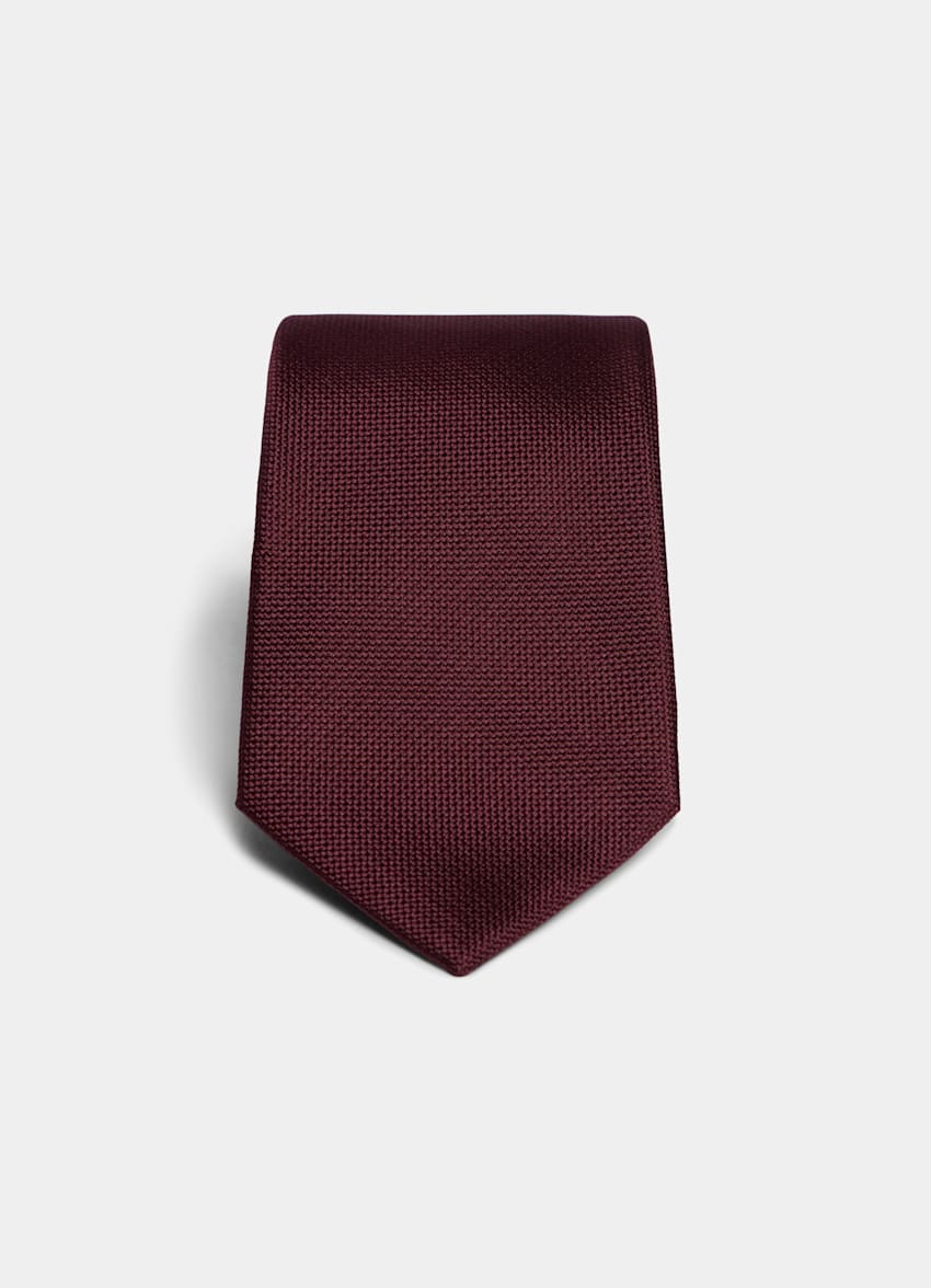 SUITSUPPLY Pure Silk Burgundy Tie