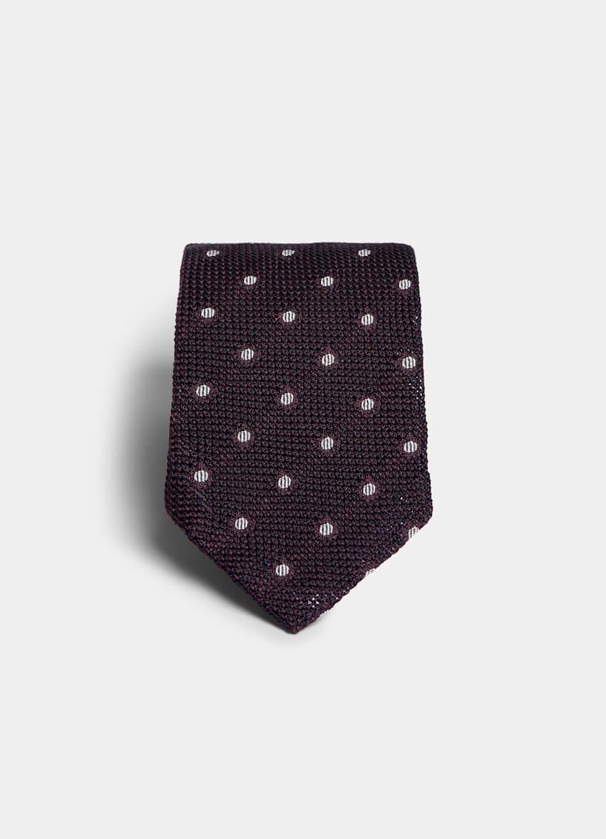 Dark red dotted tie