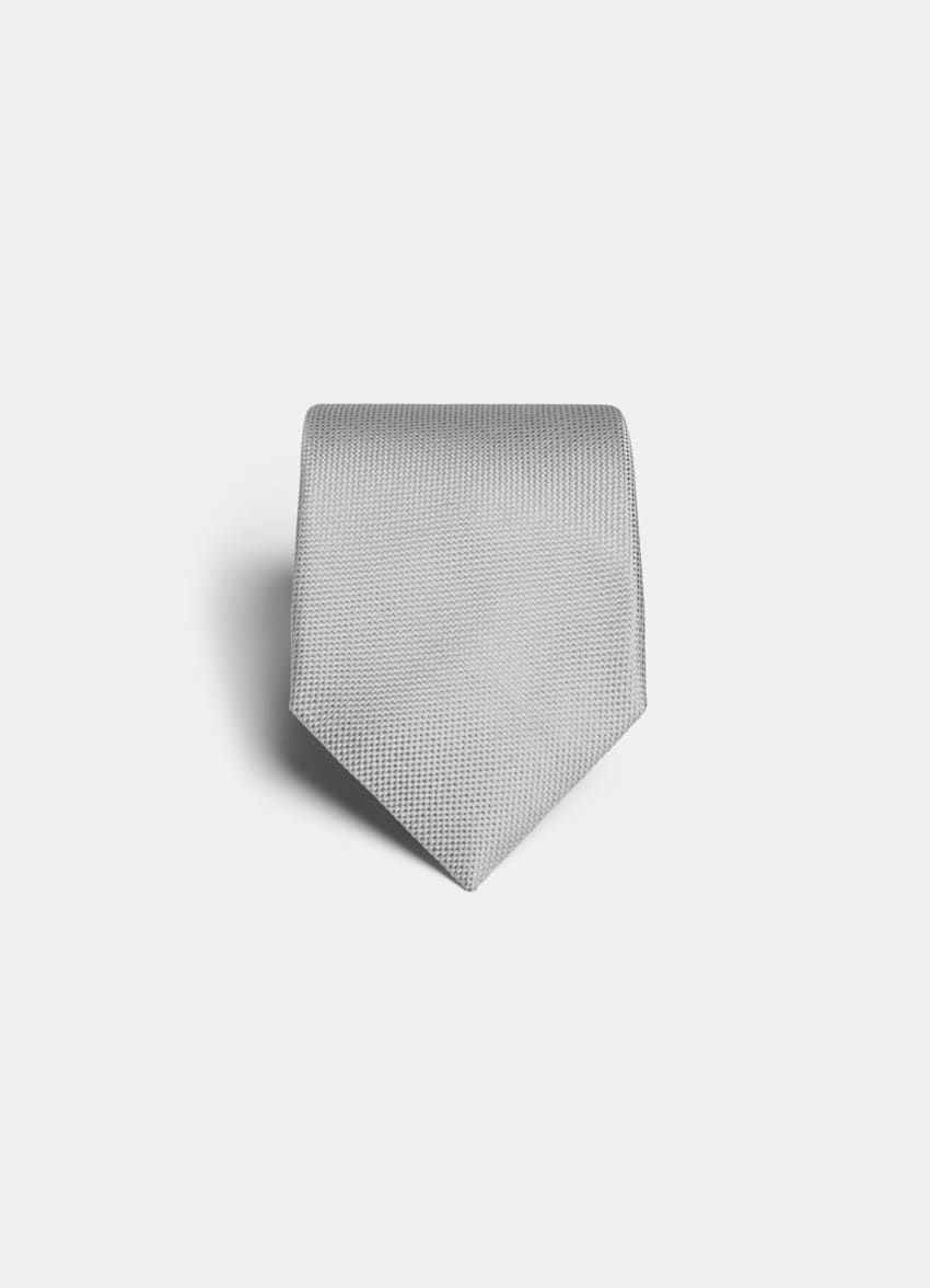 SUITSUPPLY Pure Silk Light Grey Tie