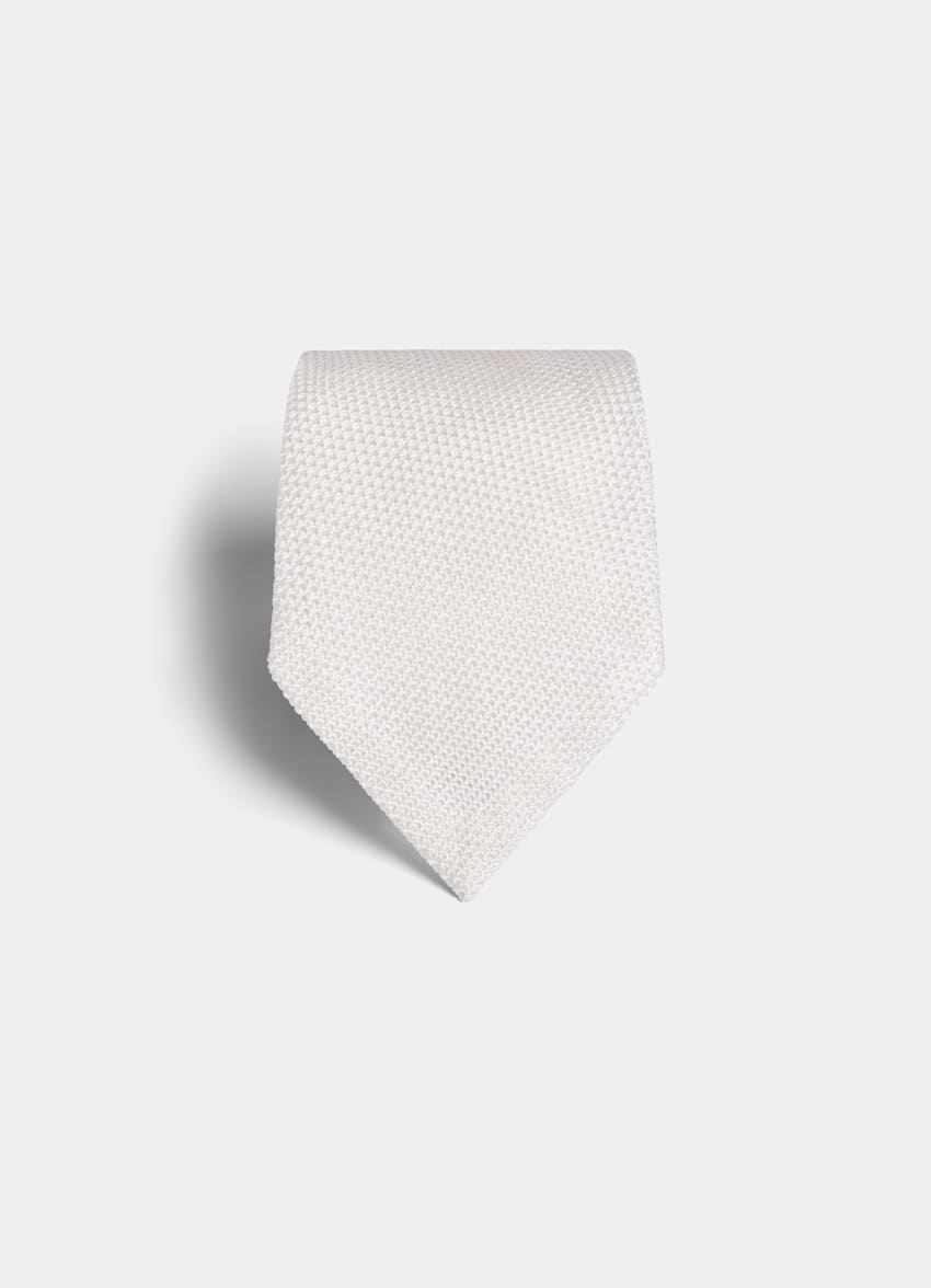 SUITSUPPLY Pure Silk by Fermo Fossati, Italy Off-White Grenadine Tie