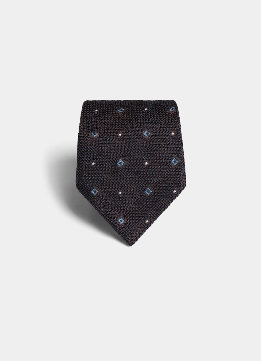 SUITSUPPLY Pure Silk by Canepa, Italy Brown Graphic Tie