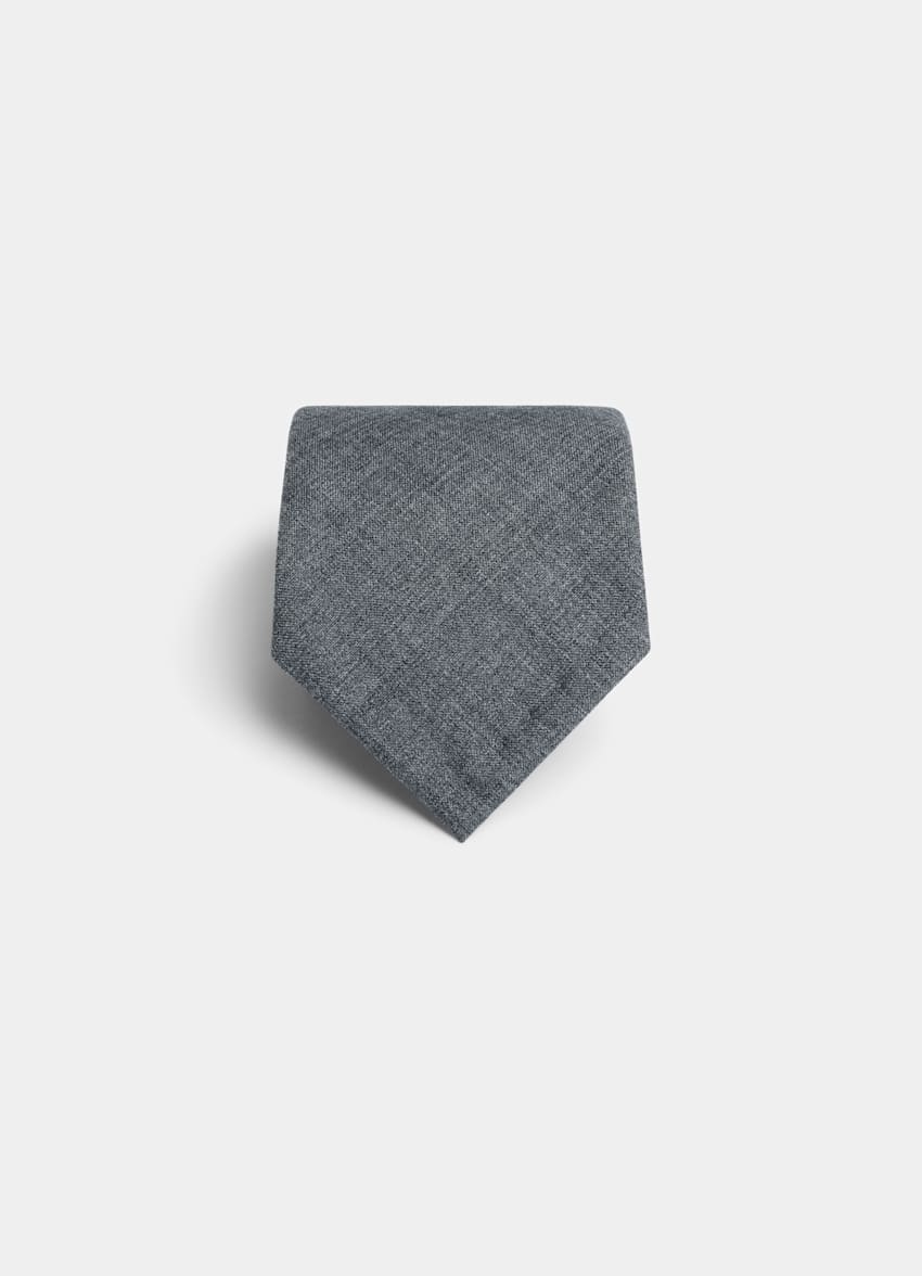 SUITSUPPLY Pure Wool by Vitale Barberis Canonico, Italy Mid Grey Tie