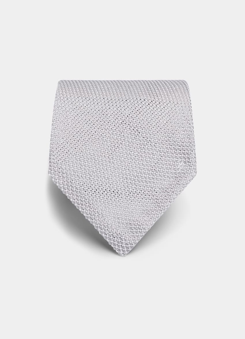 SUITSUPPLY 意大利 Fermo Fossati 生产的真丝面料 浅灰色领带