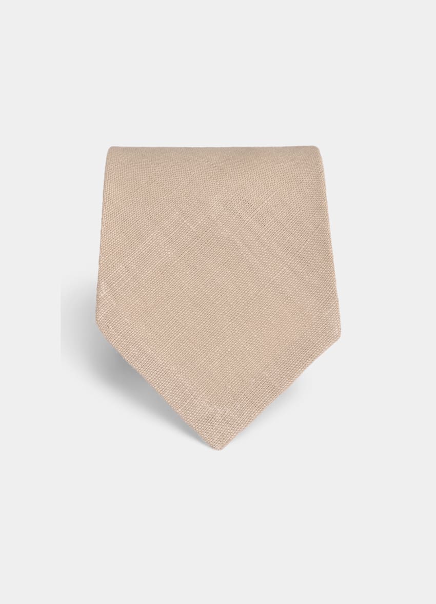 SUITSUPPLY Puro lino de Leomaster, Italia Corbata marrón claro