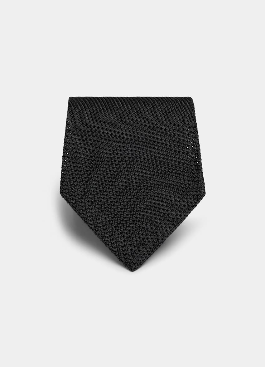 SUITSUPPLY Pure Silk by Barca, Italy Black Grenadine Tie