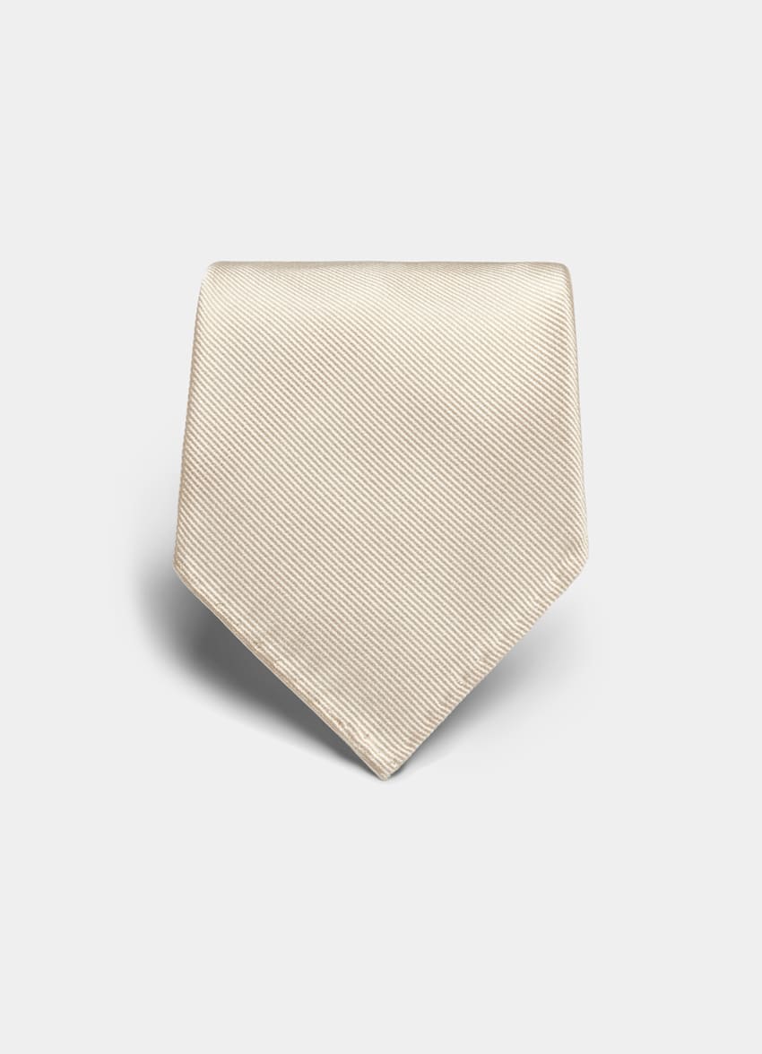 SUITSUPPLY Pure Silk Light Brown 7 Fold Tie