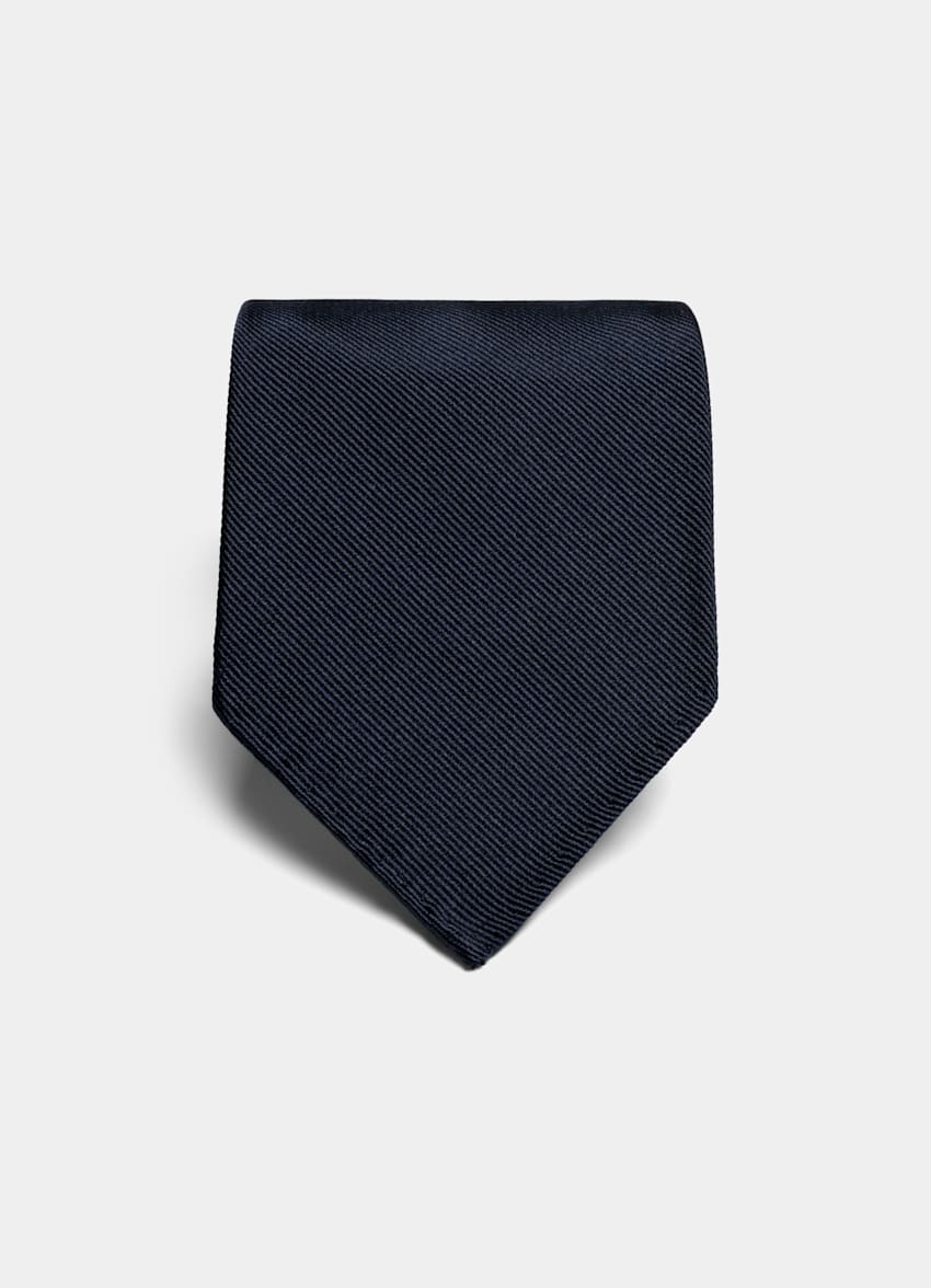 SUITSUPPLY Pure Silk Navy 7 Fold Tie