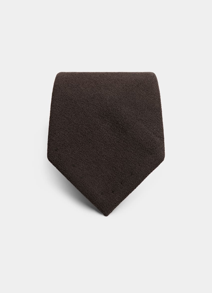 SUITSUPPLY Pure Wool Dark Brown Tie