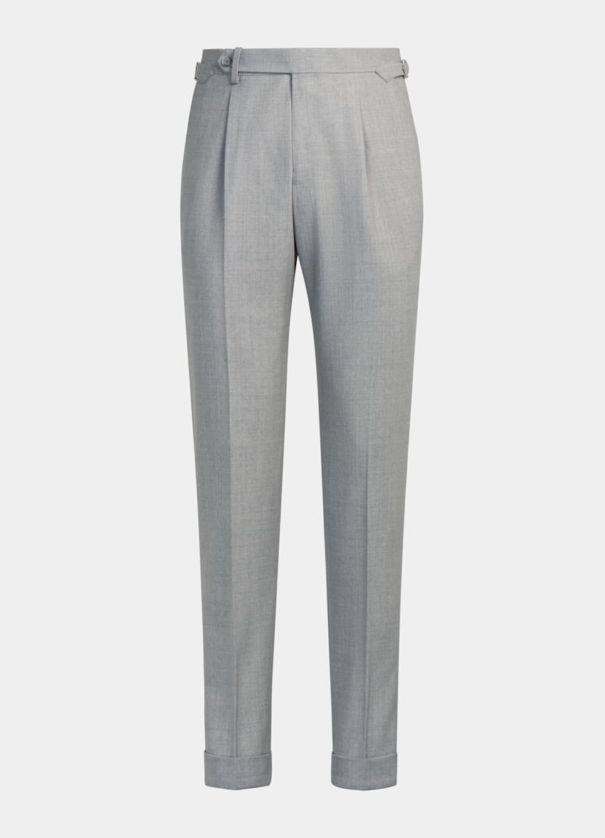 Light Grey Pleated Vigo Trousers | Pure Wool 4Ply | SUITSUPPLY US
