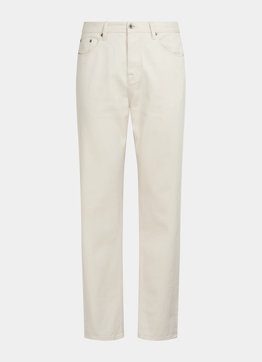 SUITSUPPLY Stretch Denim by Berto, Italy Off-White 5 Pocket Jules Jeans