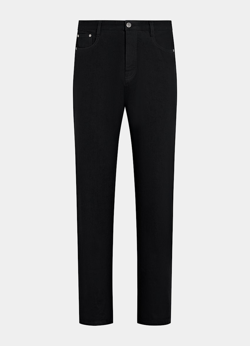 SUITSUPPLY All Season Pure Cotton by Candiani, Italy Black Straight Leg Jeans
