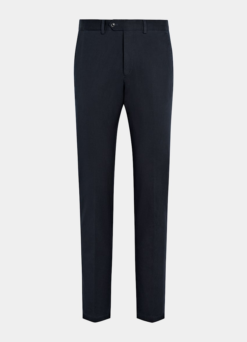 SUITSUPPLY All Season Stretch Cotton by Cervotessile, Italy Navy Slim Leg Straight Chinos