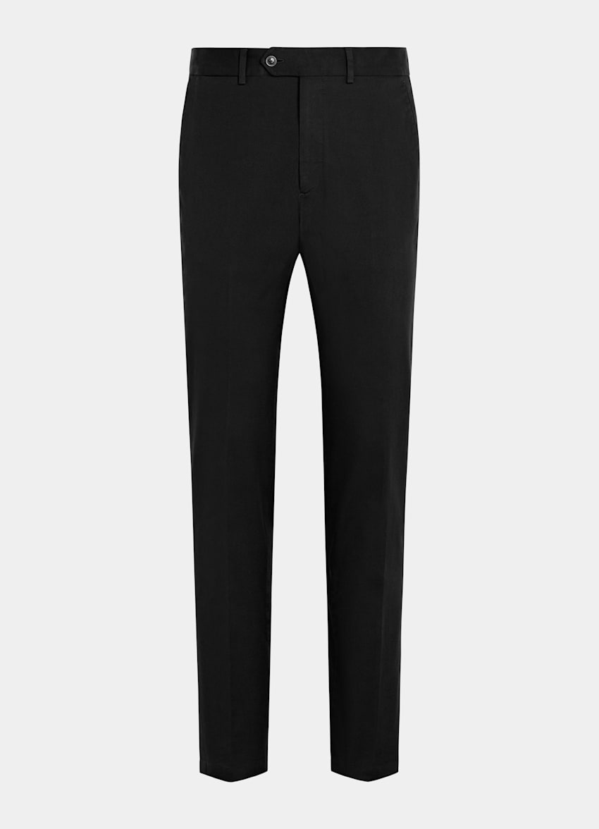 SUITSUPPLY All Season Stretch Cotton by Cervotessile, Italy Black Slim Leg Straight Chinos