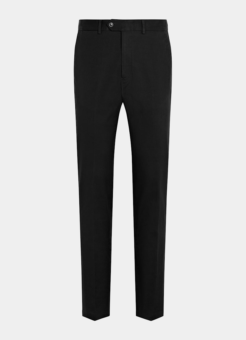 SUITSUPPLY All Season Stretch Cotton by Cervotessile, Italy Black Slim Leg Straight Chinos