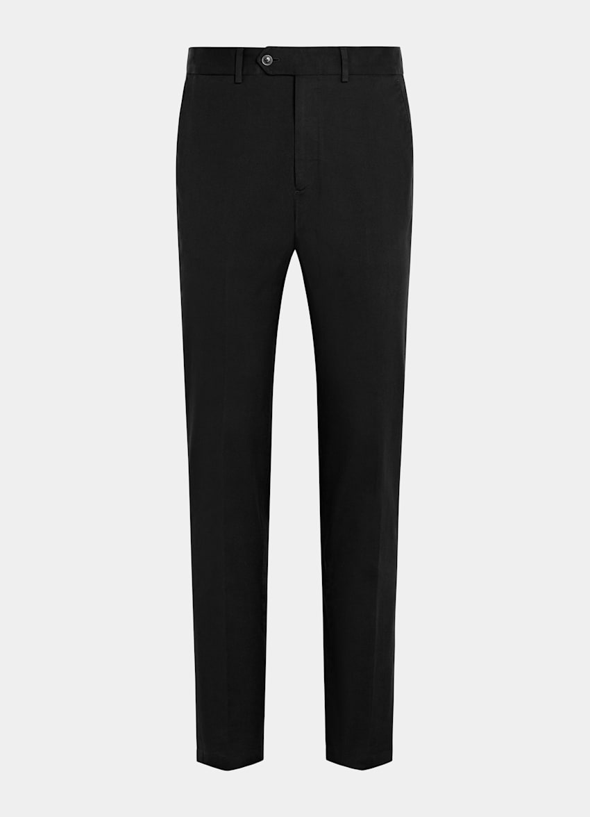 SUITSUPPLY All Season Stretch Cotton by Cervotessile, Italy Black Slim Leg Straight Chinos