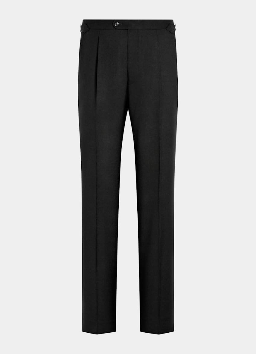 スーツ SUPER120S U-BLACK TROUSERS-SLIM STRAIGHT Black Slim Fit Suit Pants | Jim's Formal Wear Shop