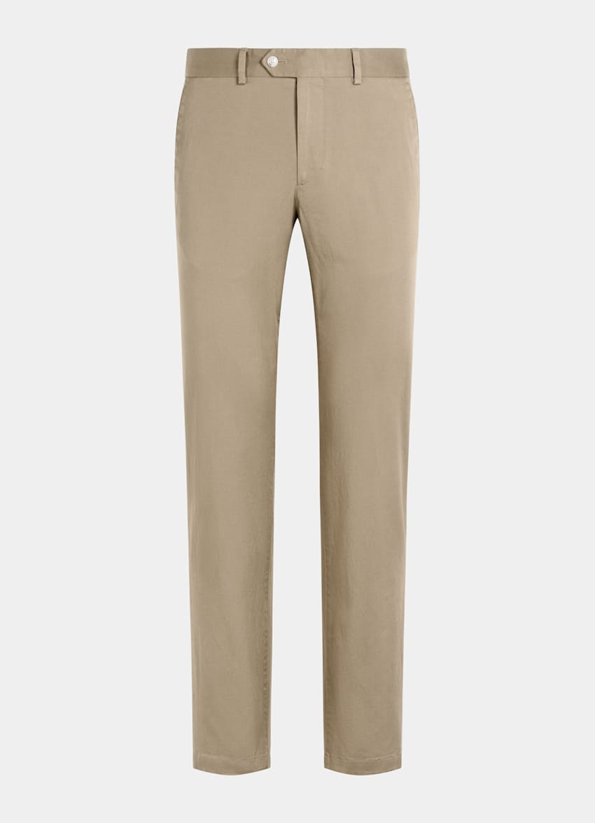 SUITSUPPLY All season Cotone stretch - Cervotessile, Italia Pantaloni chino marrone chiaro slim leg straight
