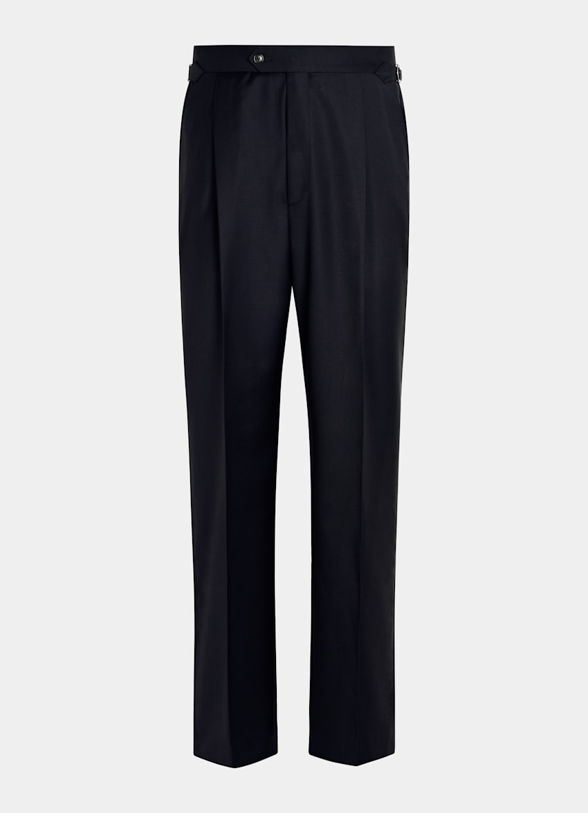 SUITSUPPLY Pure S110's Wool by Vitale Barberis Canonico, Italy Navy Wide Leg Straight Duca Trousers