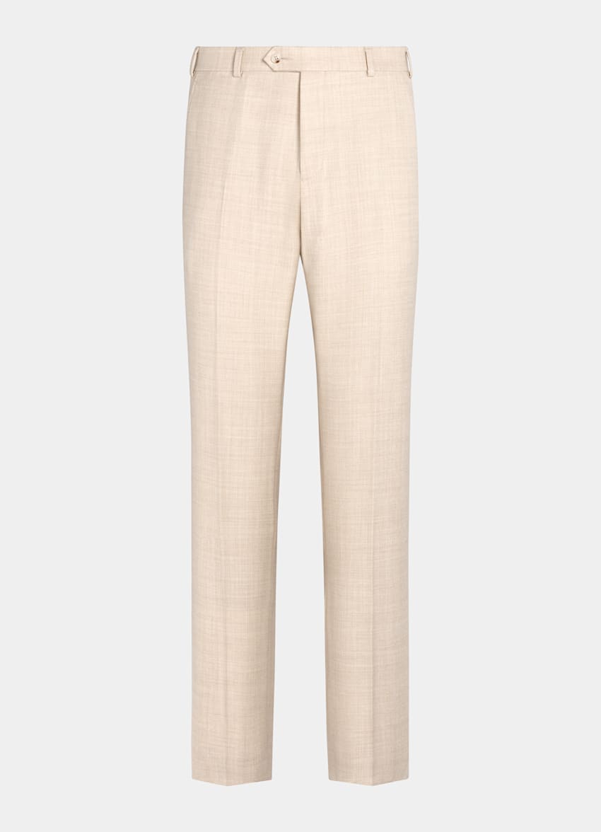 SUITSUPPLY Winter Pure Flannel Wool by Di Sondrio, Italy Sand Straight Leg Trousers