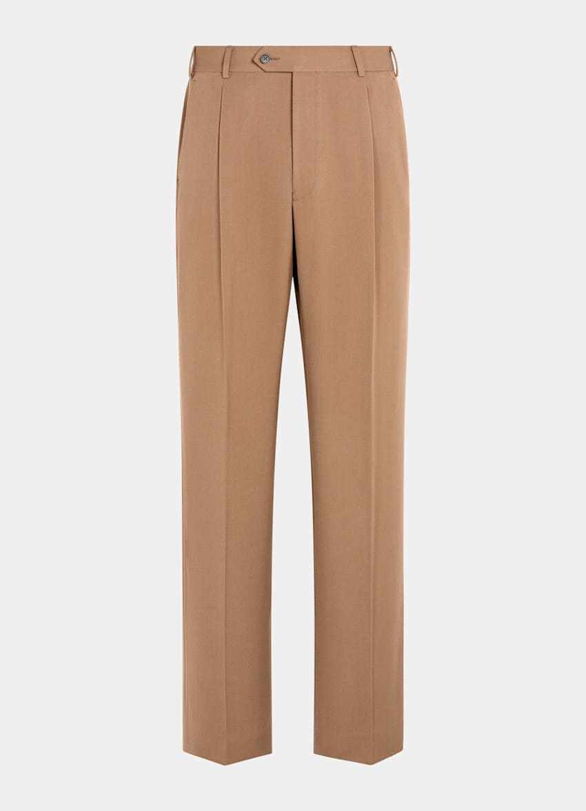 SUITSUPPLY All season Pure laine - Rogna, Italie Pantalon Wide Leg Straight marron moyen