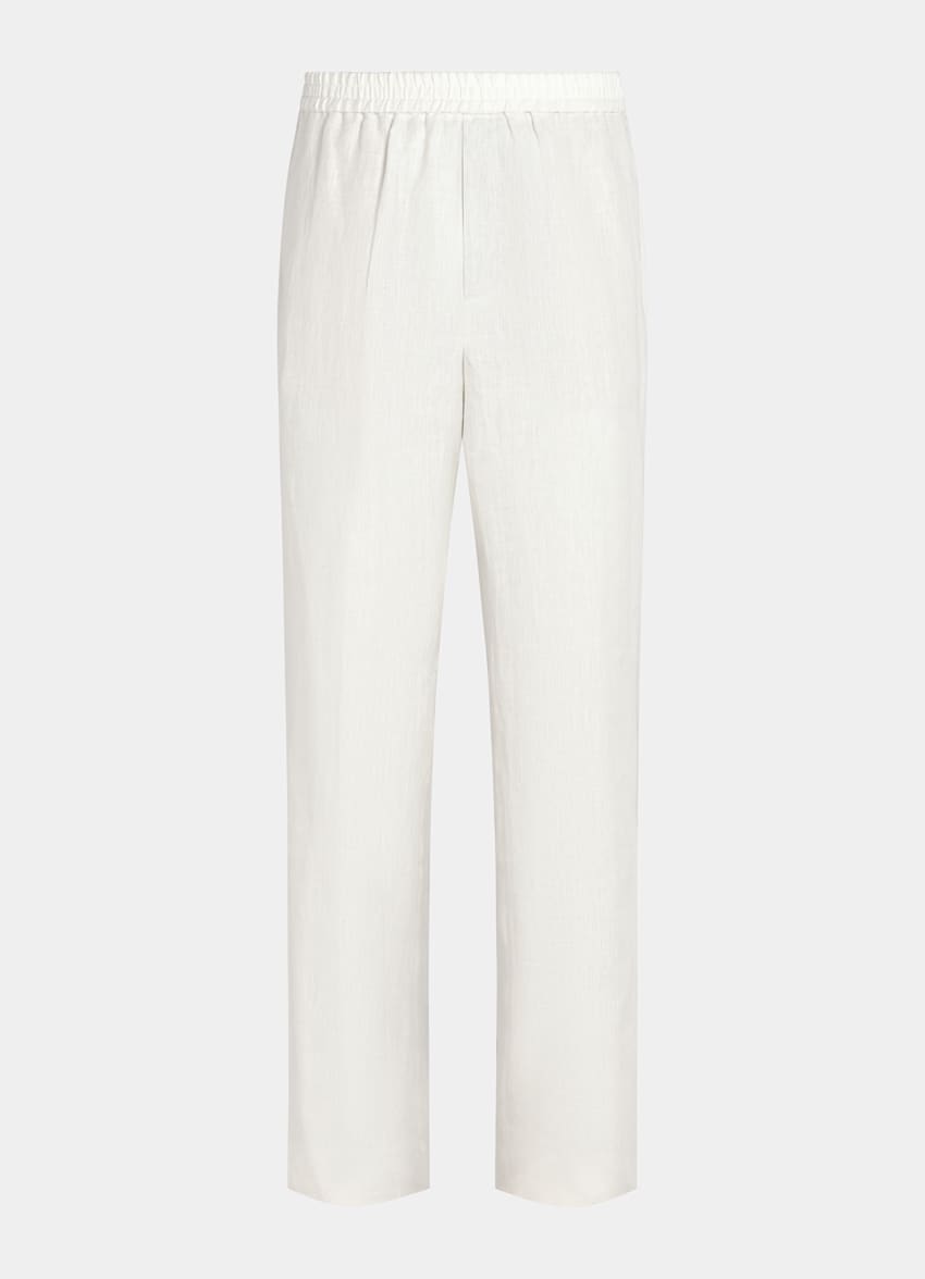 SUITSUPPLY Estate Puro lino - Di Sondrio, Italia Pantaloni color panna wide leg straight