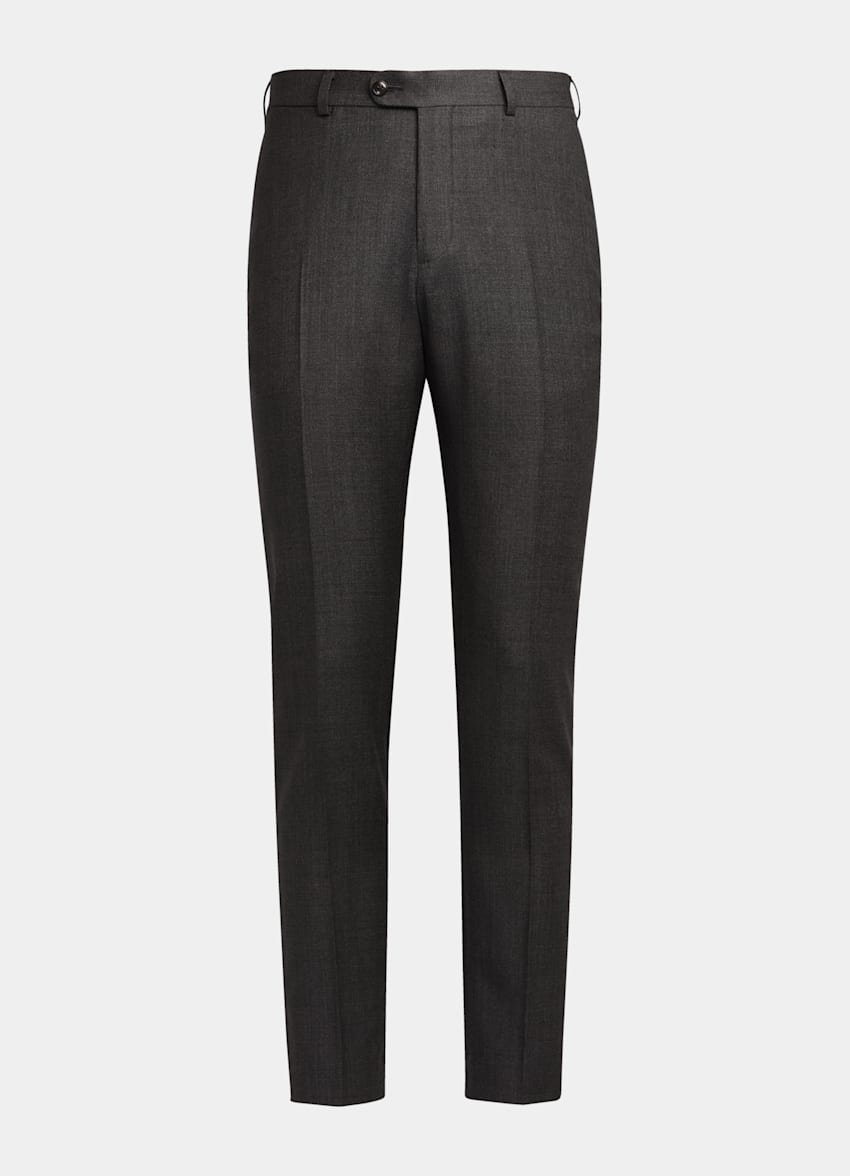 SUITSUPPLY Pure S130's Wool by Vitale Barberis Canonico, Italy Dark Grey Bird's Eye Brescia Suit Trousers