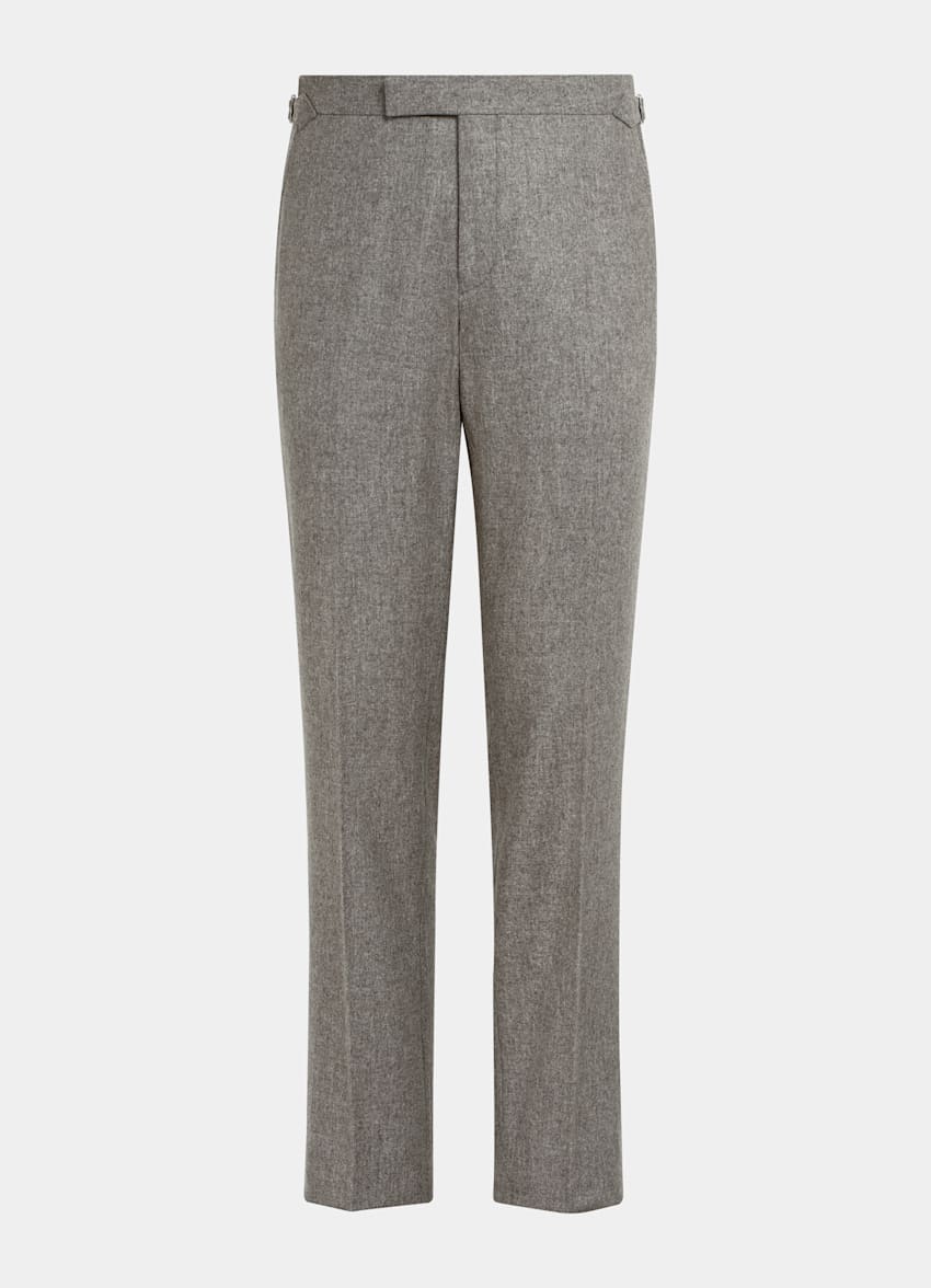 SUITSUPPLY Circular Wool Flannel by Vitale Barberis Canonico, Italy Taupe Milano Trousers