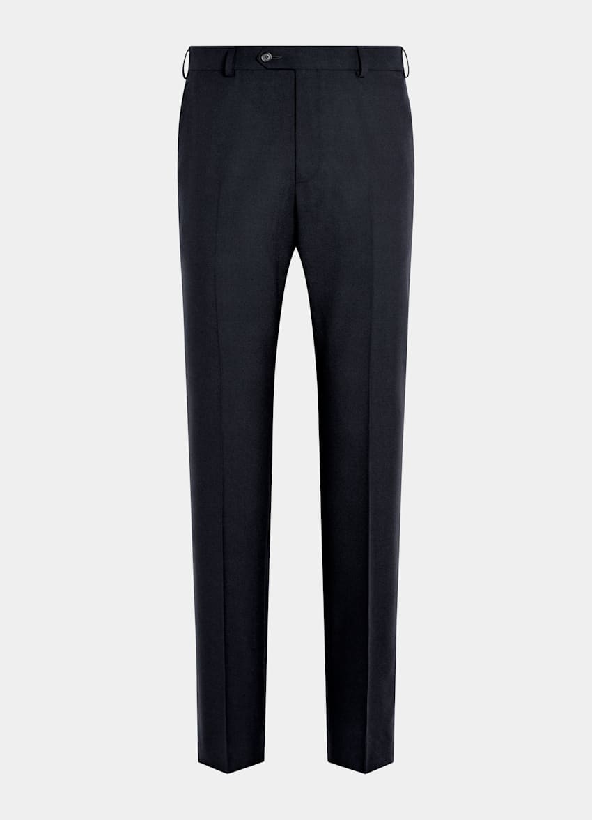 SUITSUPPLY All Season Pure 4-Ply Traveller Wool by Rogna, Italy Navy Straight Leg Trousers