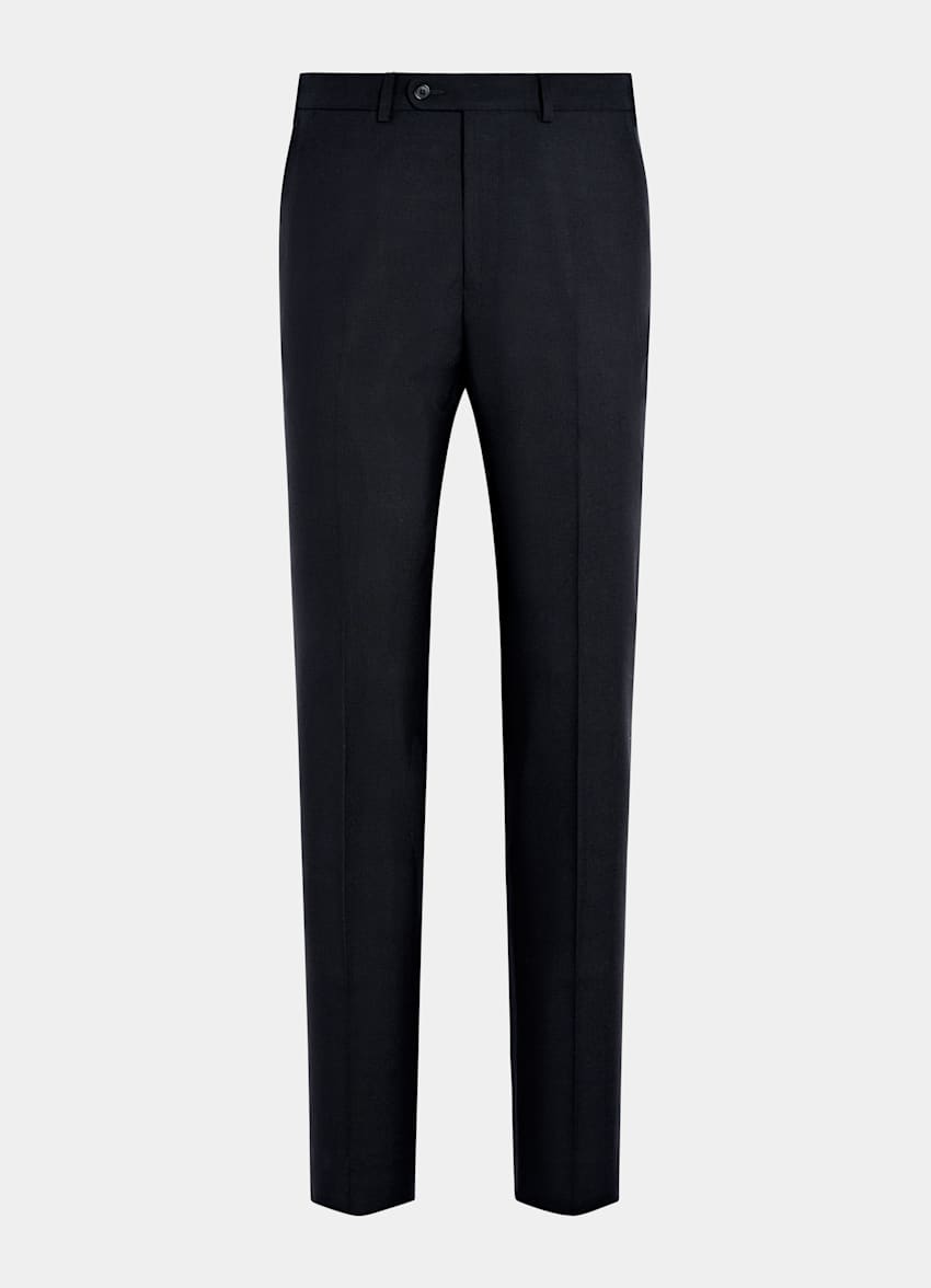 SUITSUPPLY All Season Wrinkle-Free 4-Ply Wool - Rogna, Italia Navy Slim Leg Straight Trousers