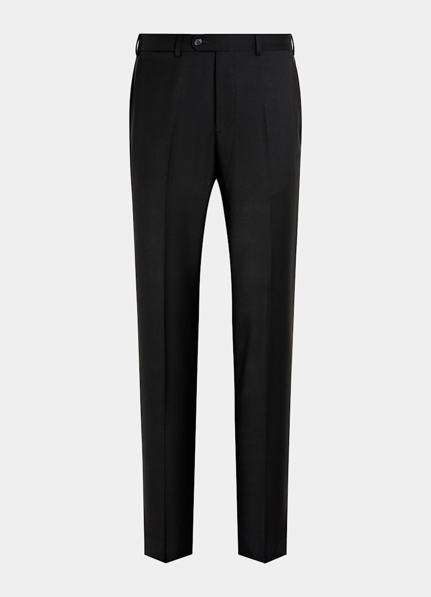 SUITSUPPLY All Season Pure S110's Wool by Vitale Barberis Canonico, Italy Black Slim Leg Straight Suit Trousers