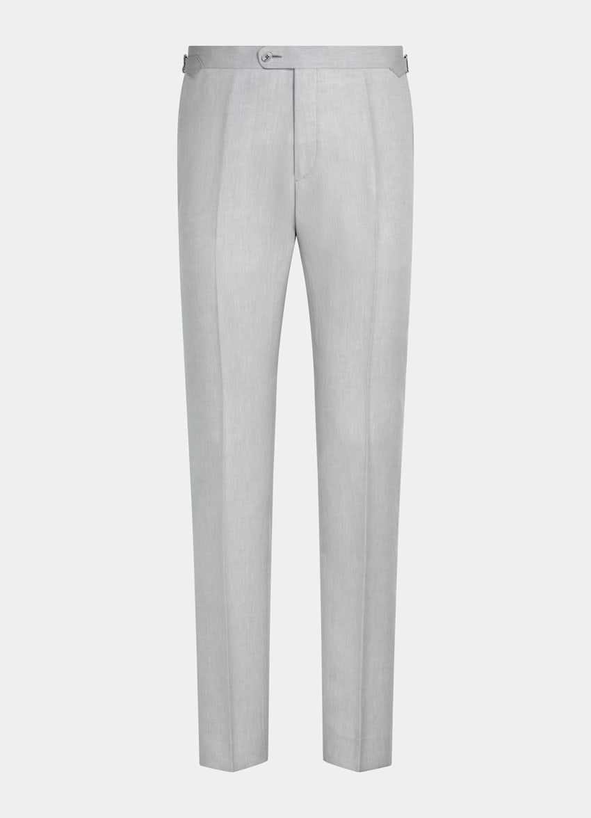 SUITSUPPLY Linen Cotton by Di Sondrio, Italy Light Grey Brescia Trousers