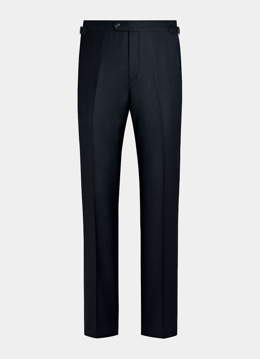 SUITSUPPLY Pure Wool by Reda, Italy Navy Bird's Eye Slim Leg Straight Brescia Suit Trousers
