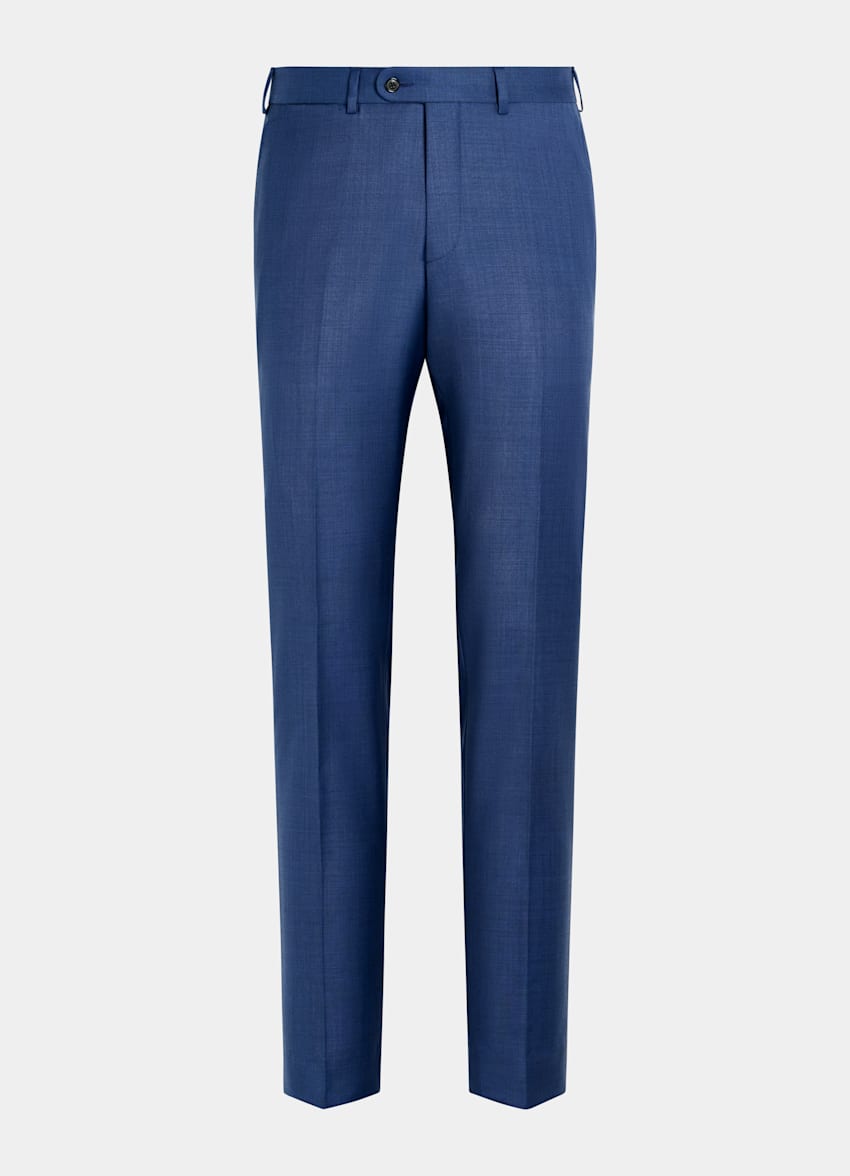 SUITSUPPLY Pure S110's Wool by Vitale Barberis Canonico, Italy Mid Blue Slim Leg Straight Brescia Suit Trousers