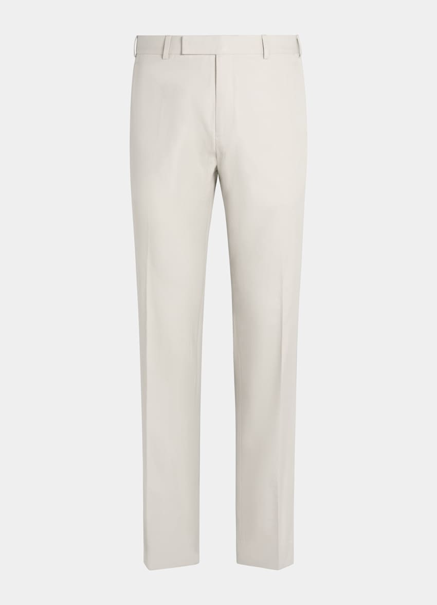 SUITSUPPLY Pure Cotton by E.Thomas, Italy Sand Straight Leg Trousers