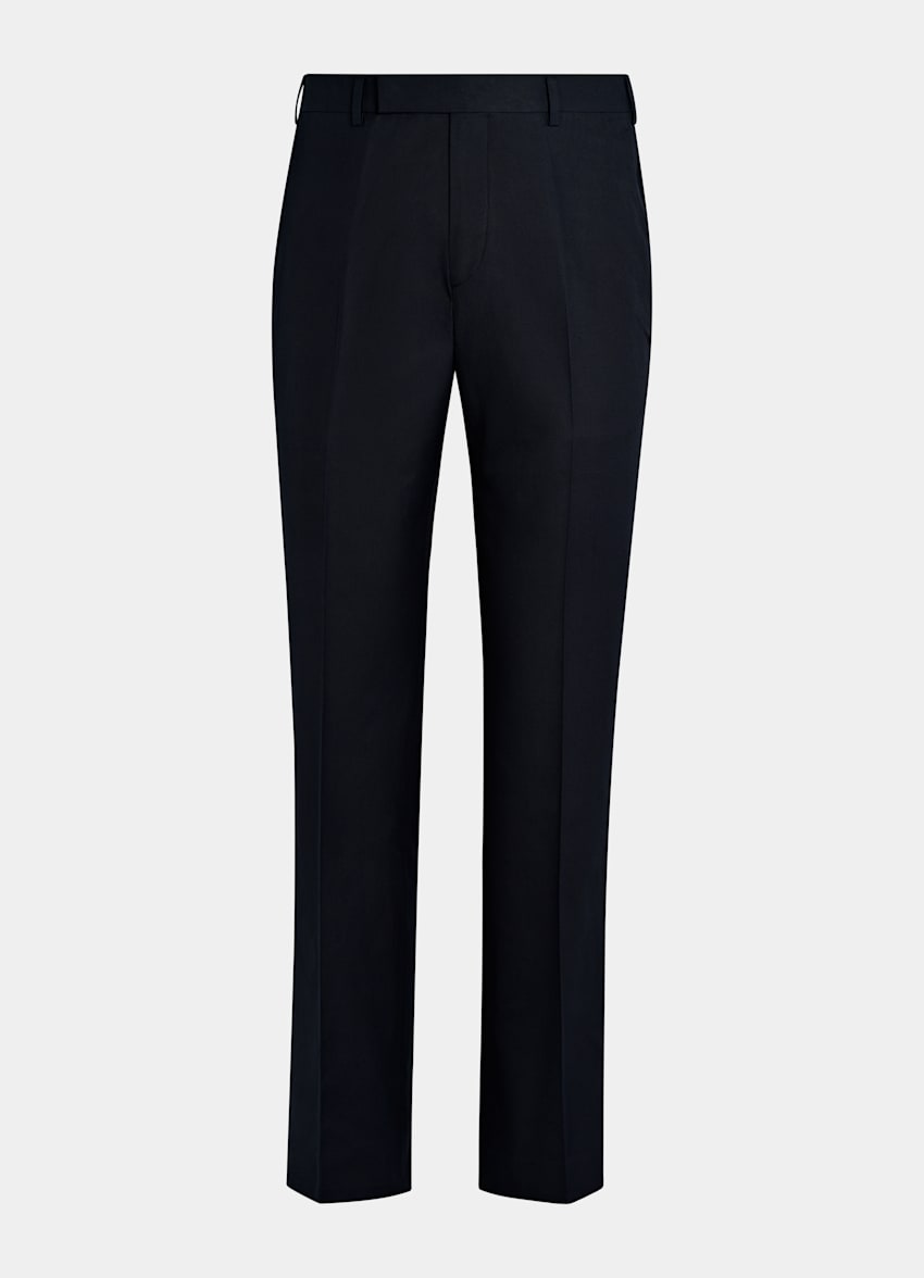SUITSUPPLY Summer Pure Cotton by E.Thomas, Italy Navy Straight Leg Trousers