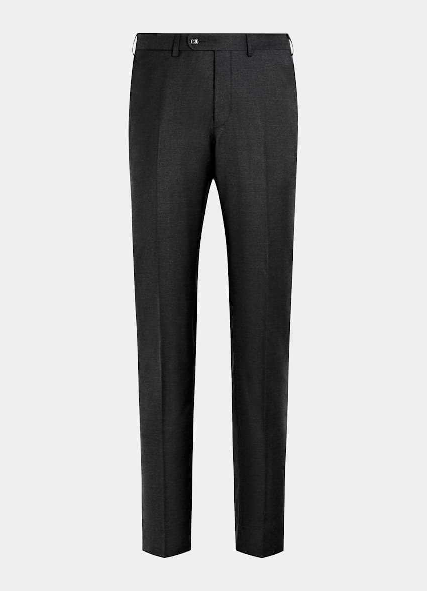 SUITSUPPLY All Season Pure Wool by Reda, Italy Dark Grey Perennial Slim Leg Straight Suit Trousers