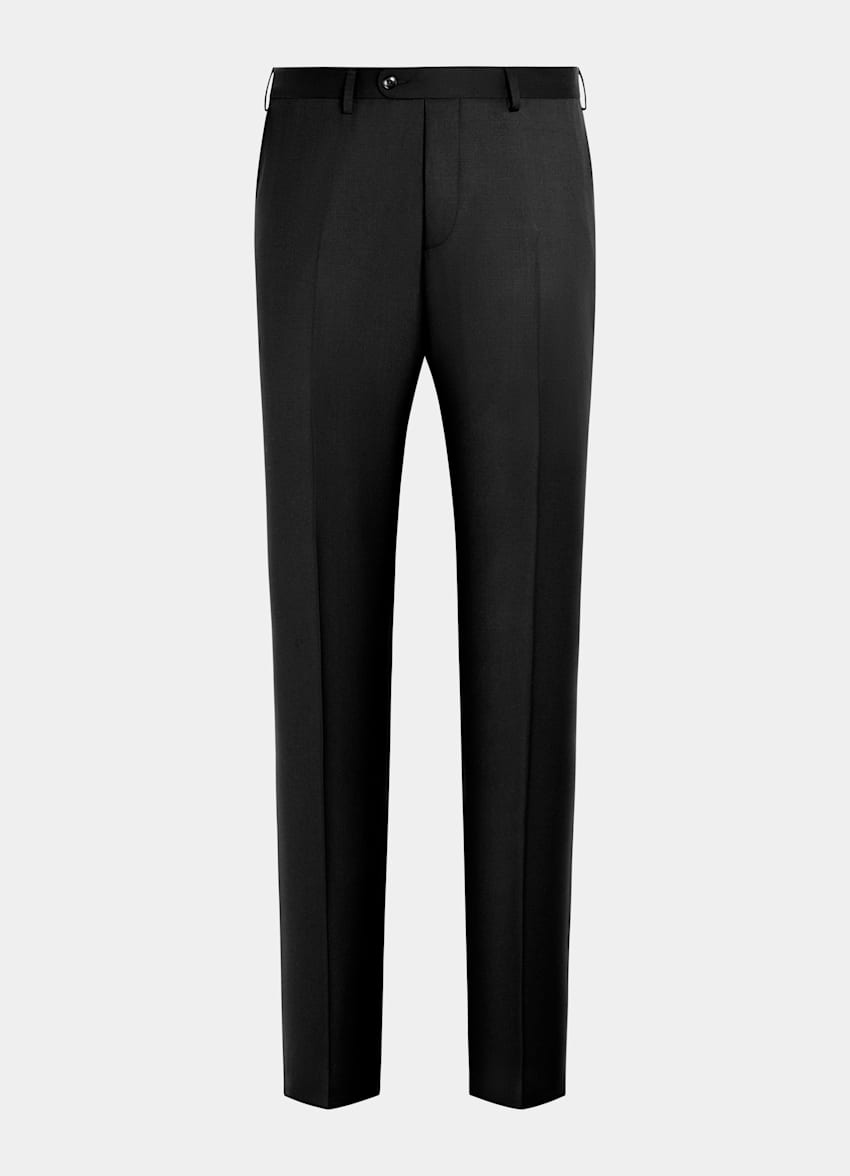 SUITSUPPLY All Season Pure Wool by Reda, Italy Black Perennial Slim Leg Straight Suit Trousers