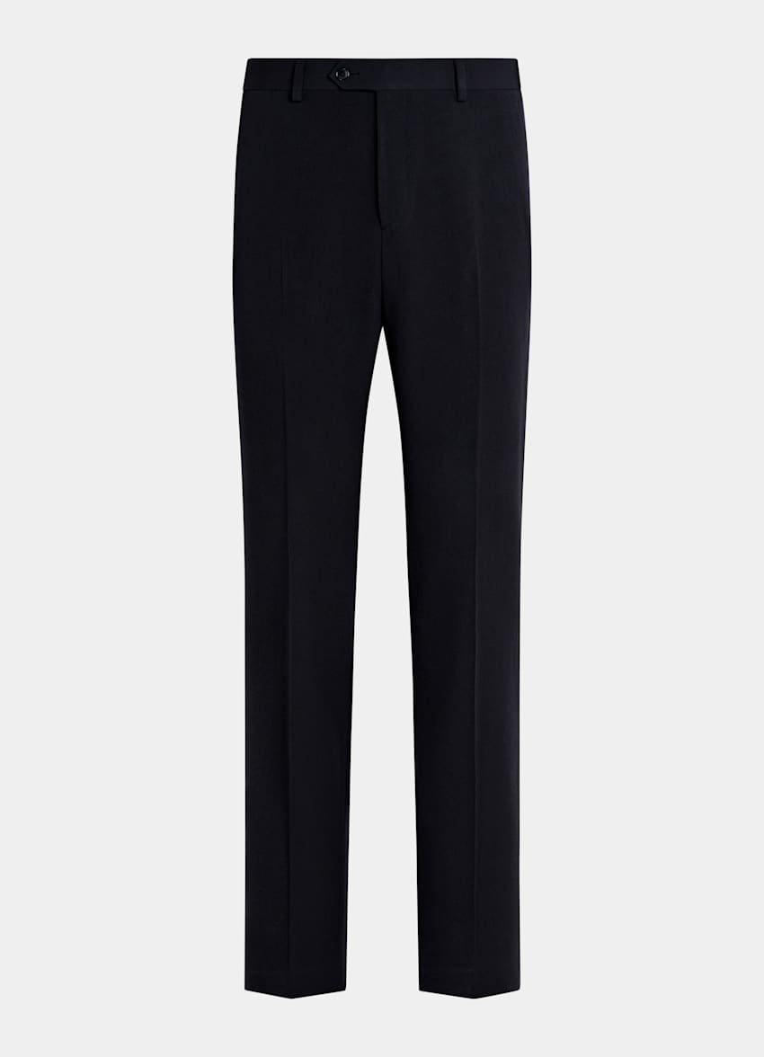 SUITSUPPLY All Season Wrinkle-Free 4-Ply Wool by Rogna, Italy Navy Straight Leg Suit Trousers