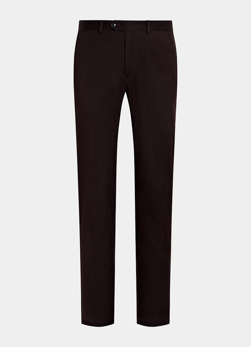 SUITSUPPLY All Season Stretch Cotton by Cervotessile, Italy Dark Red Slim Leg Chinos