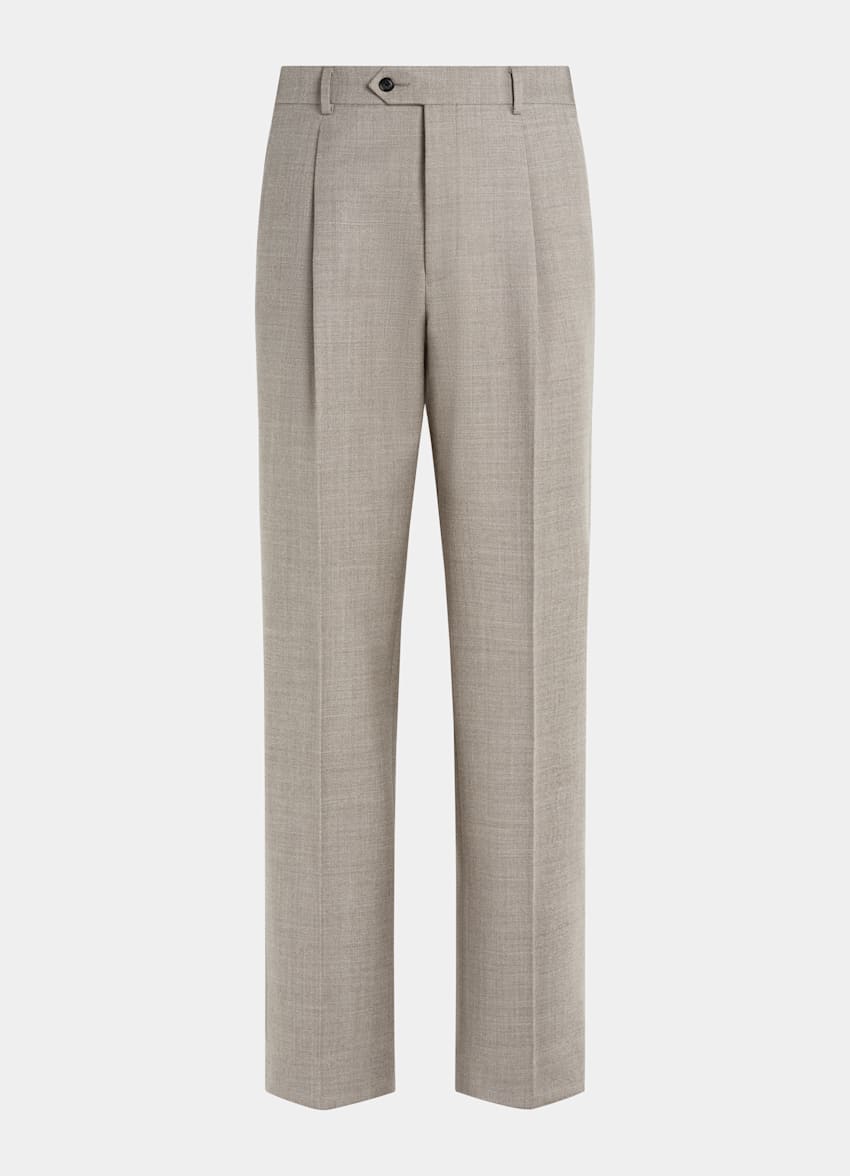 SUITSUPPLY All Season Pure Wool par Di Sondrio, Italie Mid Taupe Wide Leg Trousers