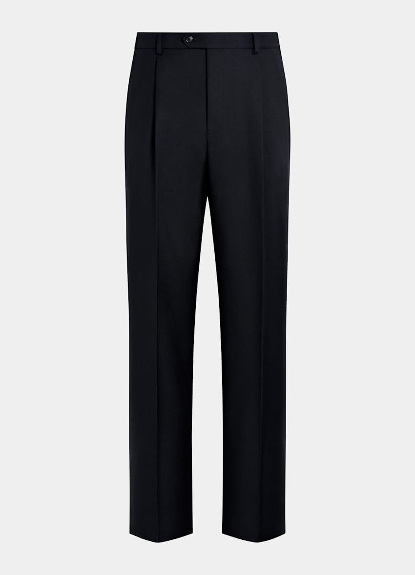 SUITSUPPLY All Season Pure Wool by Di Sondrio, Italy Navy Wide Leg Trousers