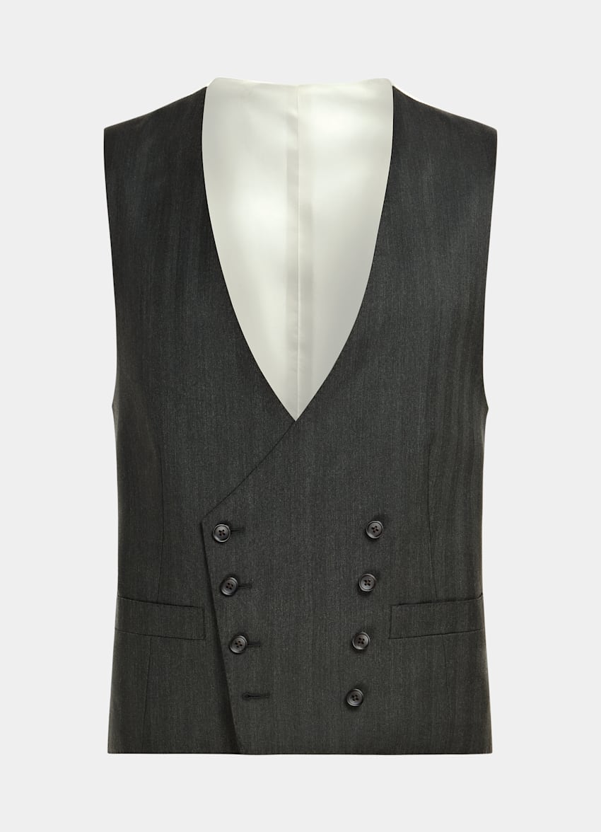 SUITSUPPLY Pure S130's Wool by Drago, Italy Dark Green Waistcoat