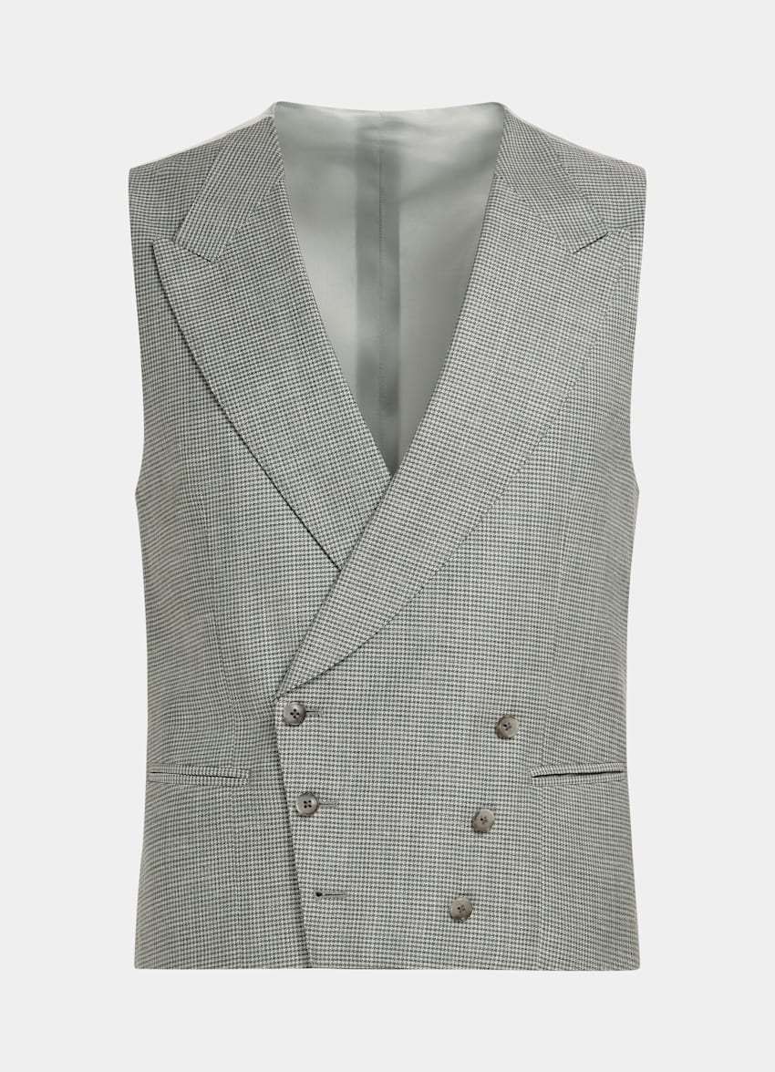 SUITSUPPLY Wool Silk Linen by Rogna, Italy Light Grey Waistcoat