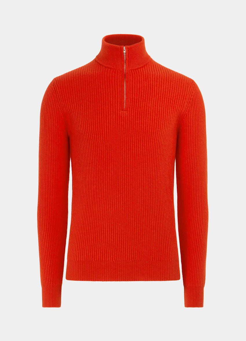 Orange Half Zip Wool Cashmere SUITSUPPLY