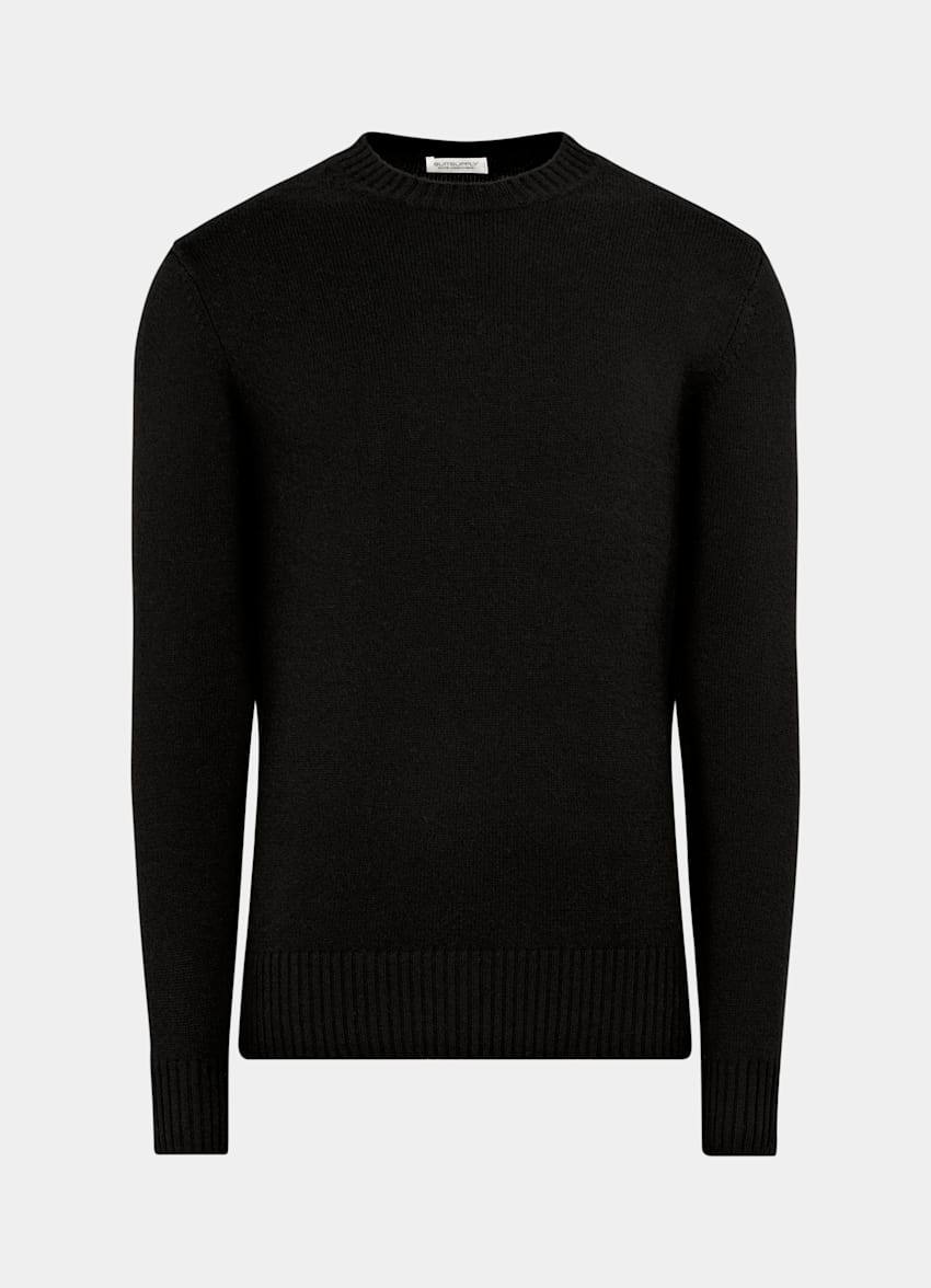 SUITSUPPLY Pur cachemire mongol Pull col rond noir