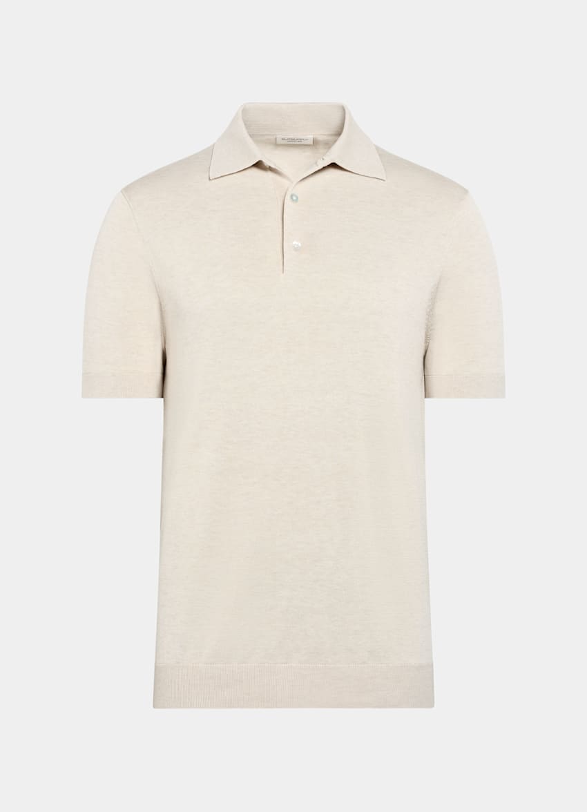 SUITSUPPLY Californian Cotton & Mulberry Silk Sand Polo