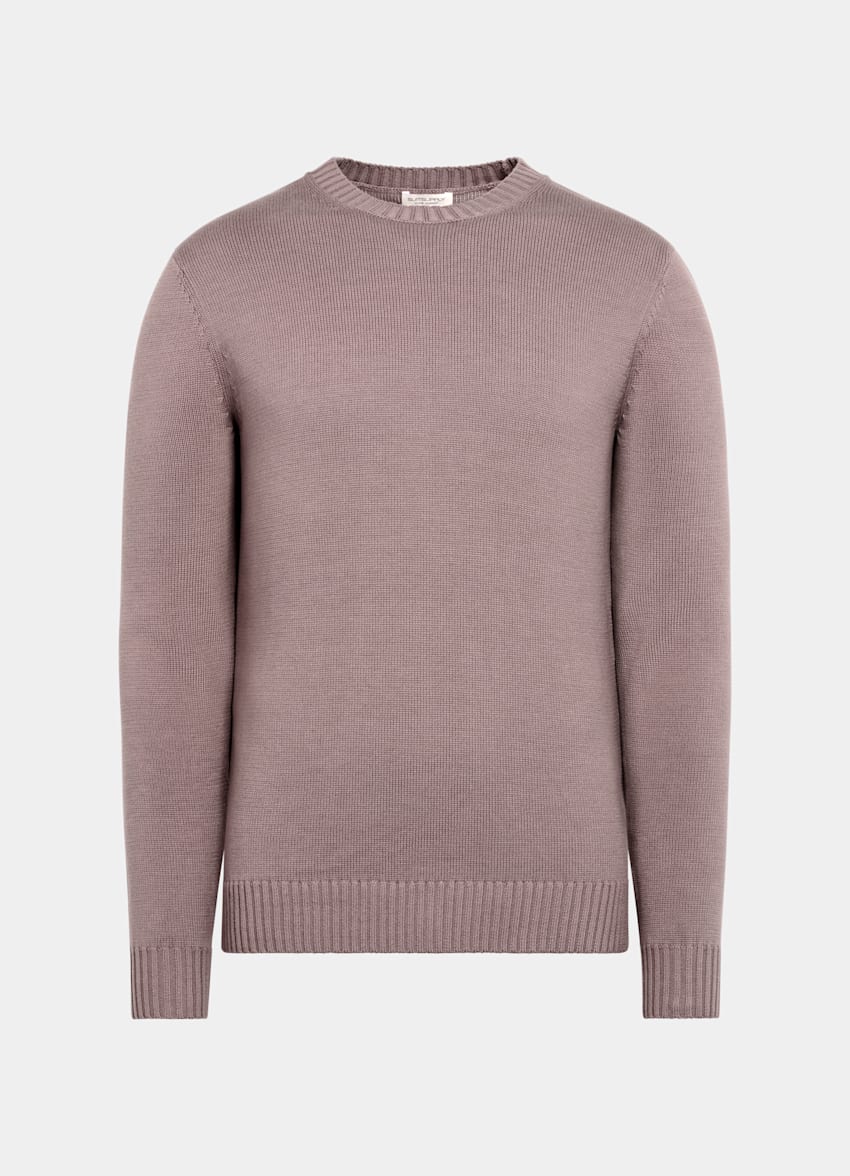SUITSUPPLY Pure Californian Supima Cotton Purple Crewneck