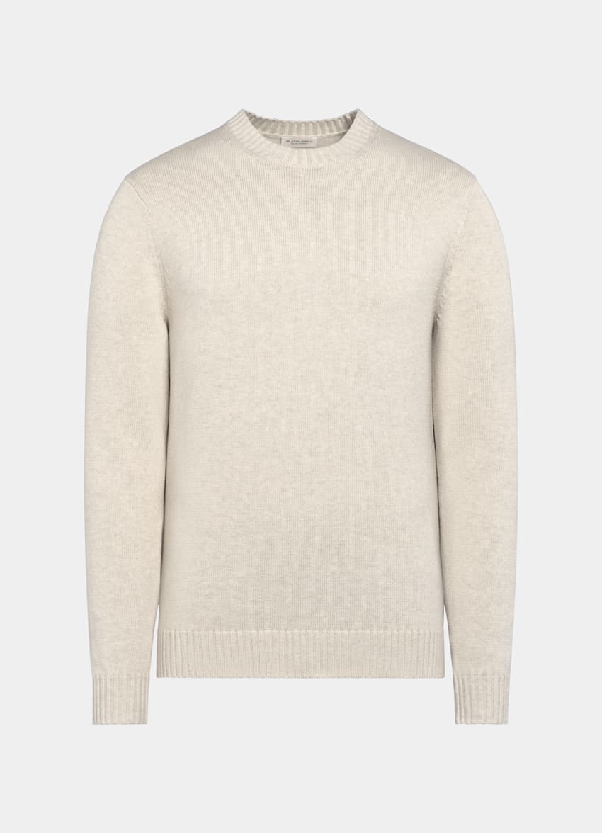 SUITSUPPLY Pure Californian Supima Cotton Sand Crewneck