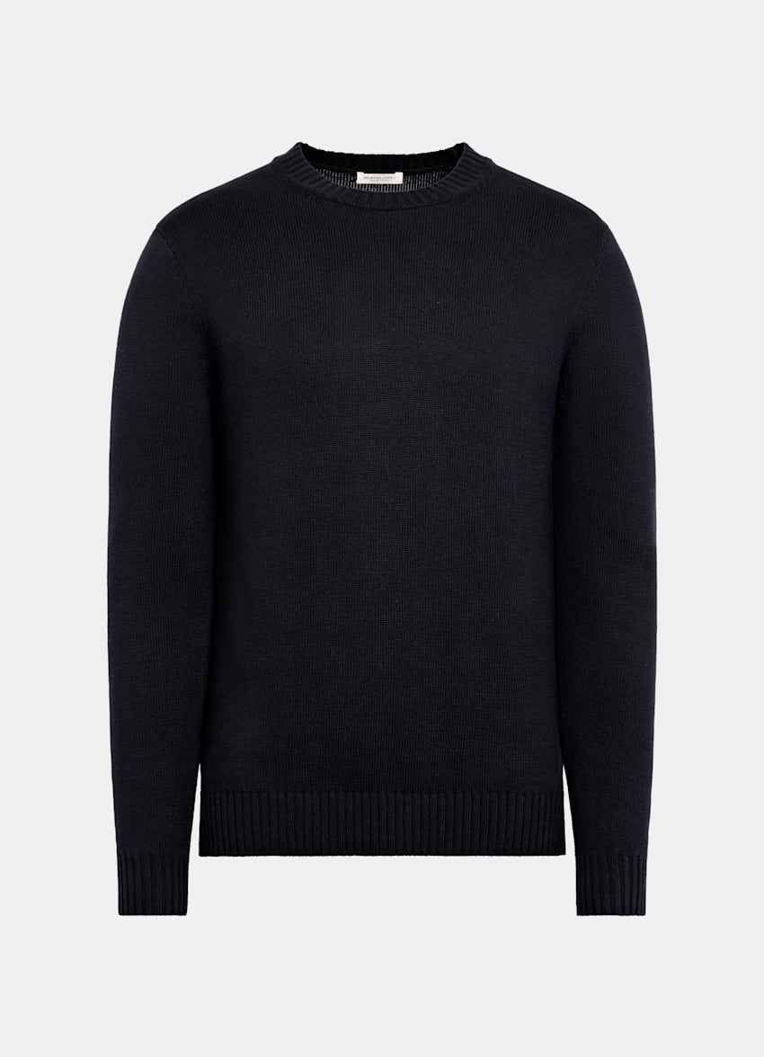 SUITSUPPLY Pure Californian Supima Cotton Navy Crewneck