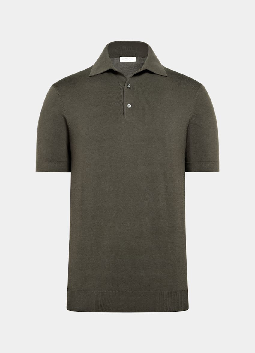 SUITSUPPLY Cotton Silk Green Polo
